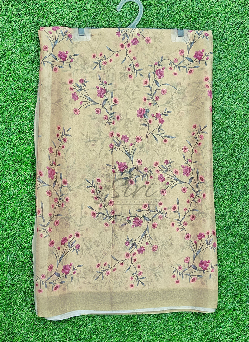 Latest Beautiful Digital Print Crepe Georgette Saree