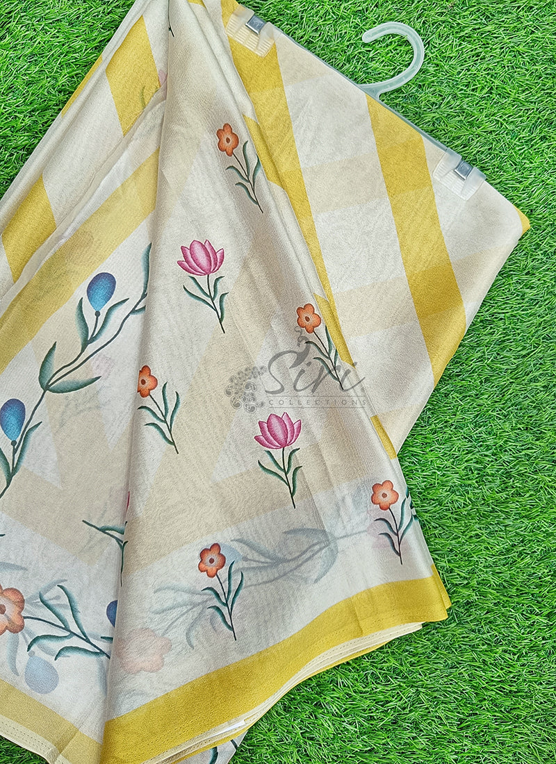 Latest Beautiful Digital Print Crepe Georgette Saree