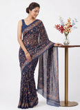 Latest Beautiful Digital Print Georgette Saree with Blouse