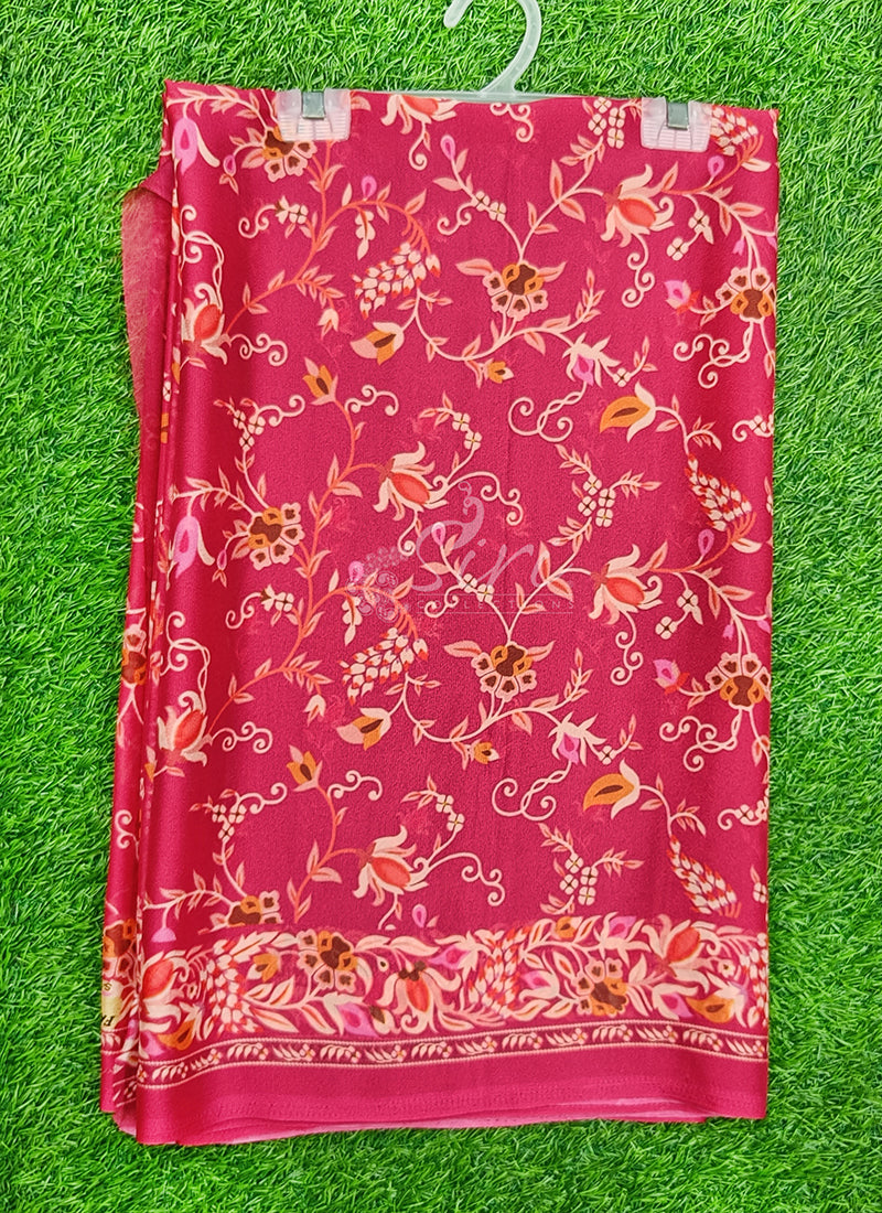 Latest Beautiful Digital Print Crepe Georgette Saree