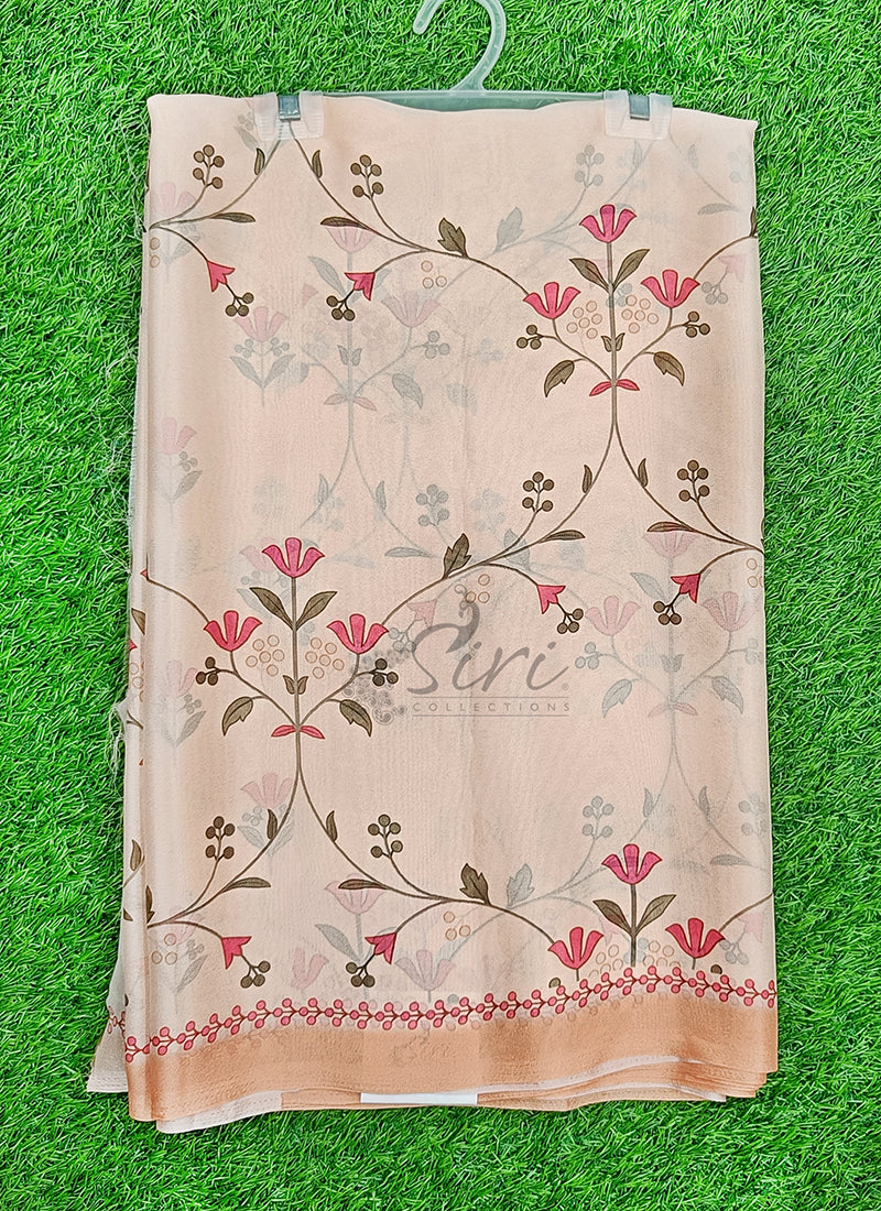 Latest Beautiful Digital Print Crepe Georgette Saree