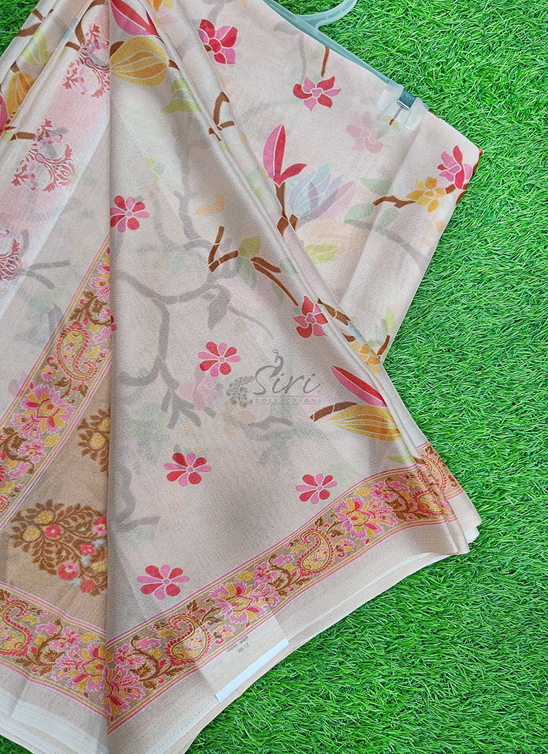Latest Beautiful Digital Print Crepe Georgette Saree