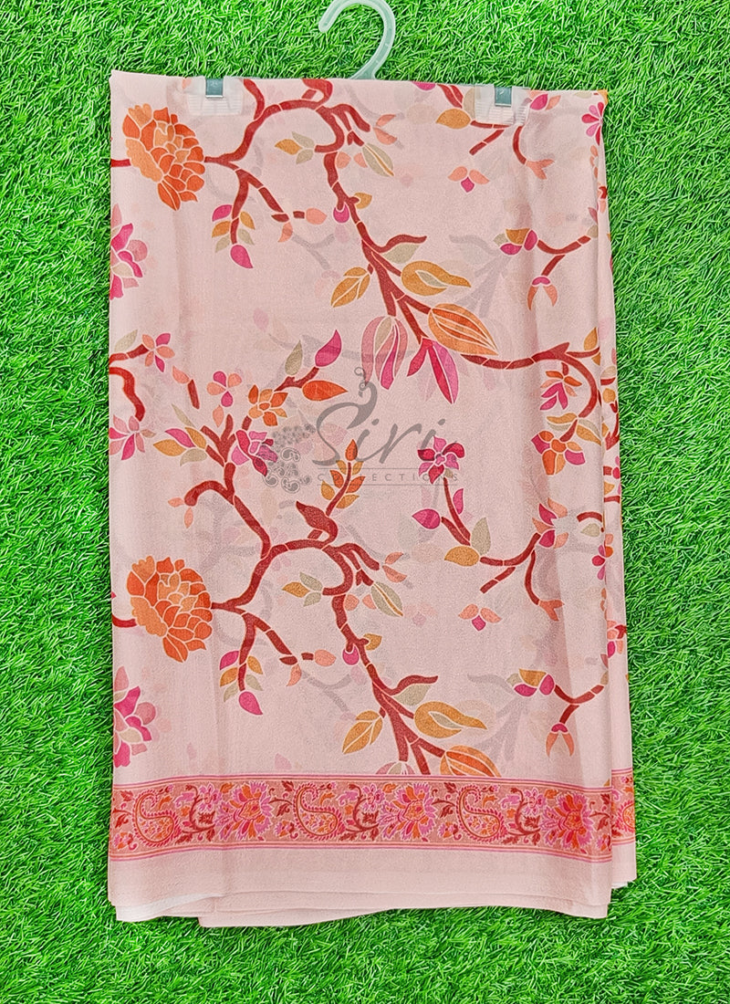 Latest Beautiful Digital Print Crepe Georgette Saree