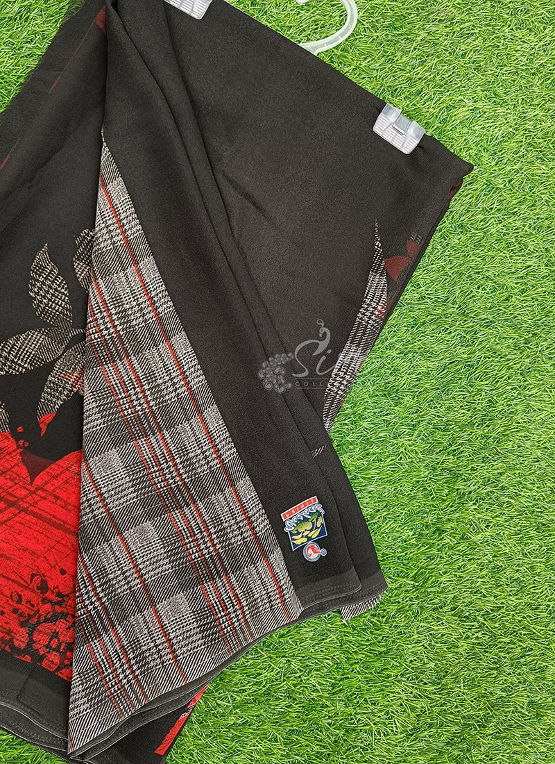 Trendy Beautiful Digital Print Georgette Saree