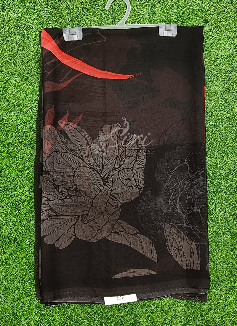 Trendy Beautiful Digital Print Georgette Saree