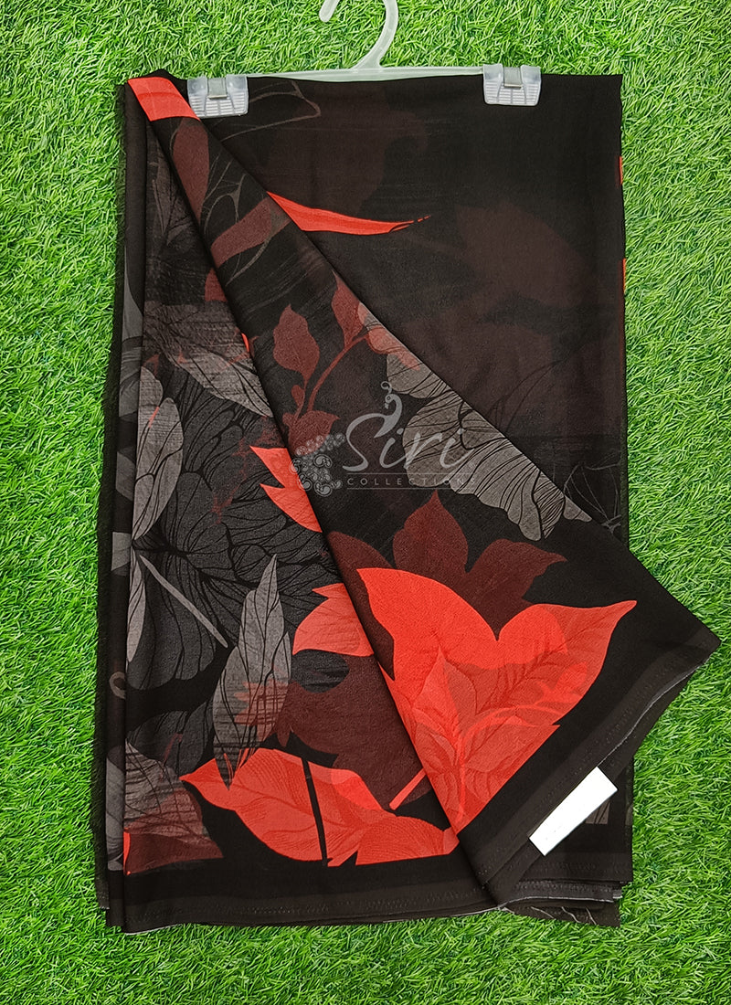 Trendy Beautiful Digital Print Georgette Saree
