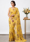 Trendy Beautiful Digital Print Georgette Saree