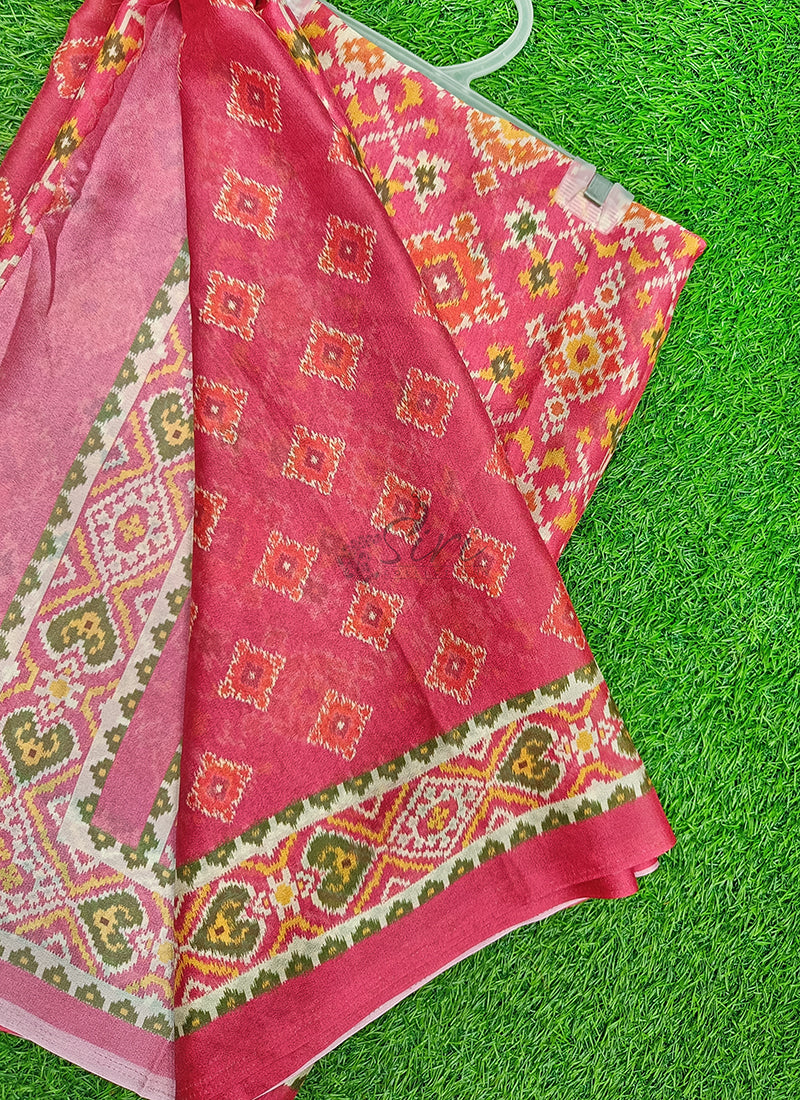Latest Beautiful Digital Print Crepe Georgette Saree