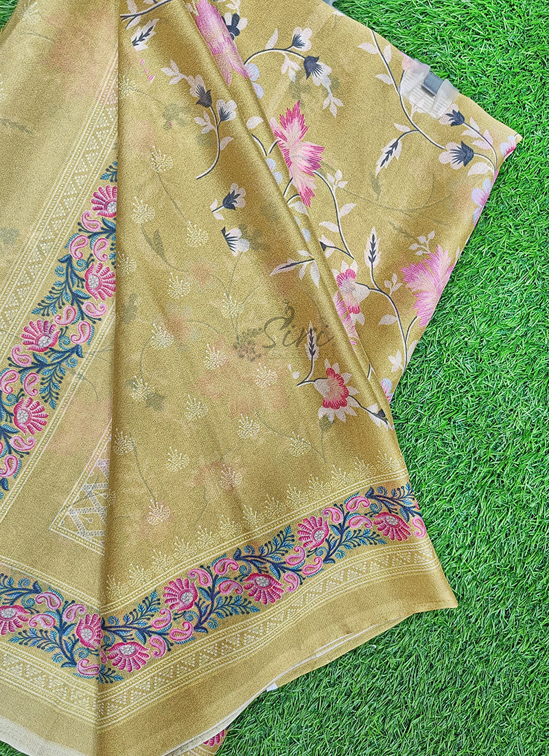 Latest Beautiful Digital Print Crepe Georgette Saree