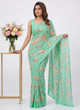 Latest Beautiful Digital Print Floral Georgette Saree
