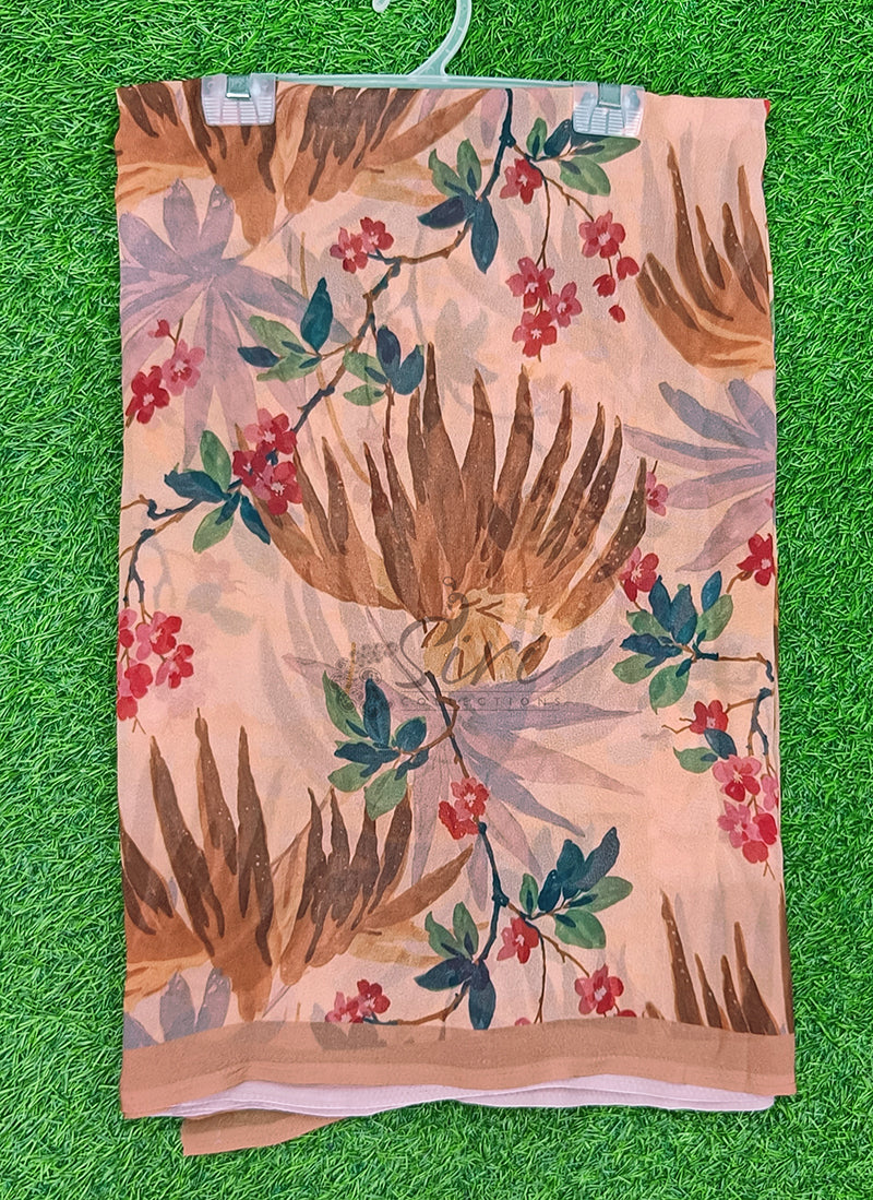 Latest Beautiful Digital Print Georgette Saree