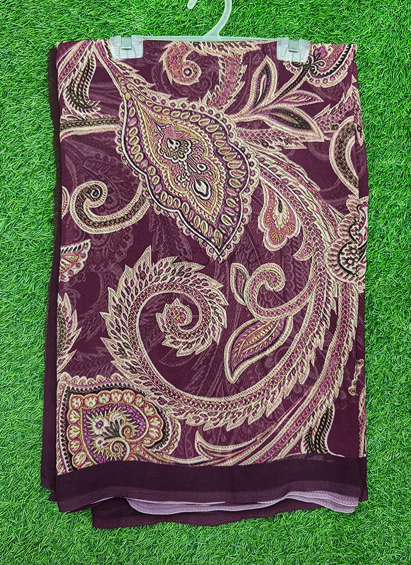 Latest Beautiful Digital Print Georgette Saree
