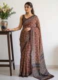 Premium Digital Print Georgette Saree with Blouse
