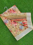 Lovely Digital Print Linen Cotton Saree with Blouse