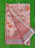 Lovely Digital Print Linen Cotton Saree with Blouse