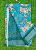 Lovely Digital Print Linen Cotton Saree with Blouse