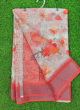 Lovely Digital Print Linen Cotton Saree with Blouse