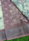 Lovely Digital Print Linen Cotton Saree with Blouse