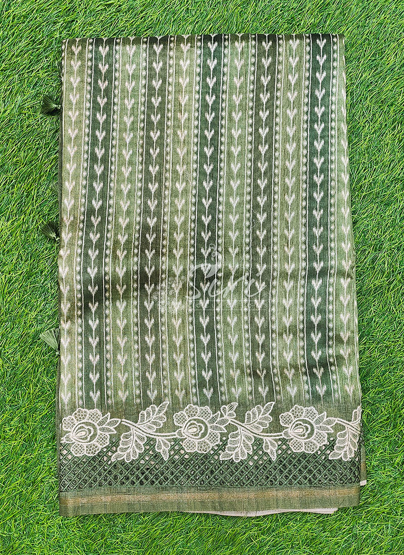 Beautiful Tussar Saree in Cutwork