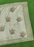 Elegant Digital Print Semi Tussar Saree in Cutwork Borders