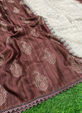 Elegant Digital Print Semi Tussar Saree in Cute Trim