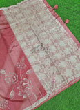 Elegant Digital Print Semi Tussar Saree in Cutwork Pallu