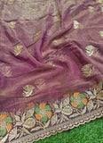 Lovely Designer Crush Saree in Scallop Border