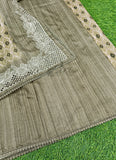 Elegant Digital Print Semi Tussar Saree in Cutwork Borders