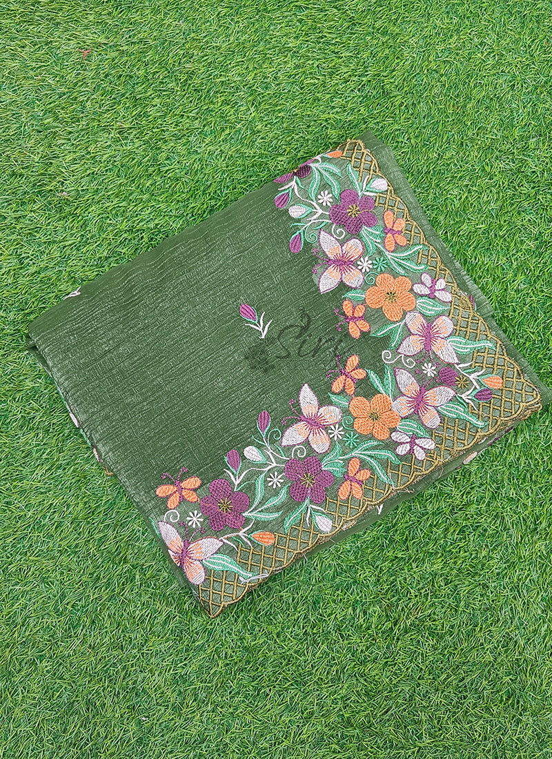 Lovely Designer Crush Saree in Scallop Border