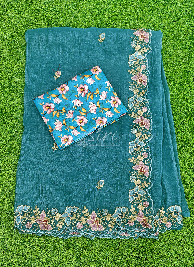 Lovely Designer Crush Saree in Scallop Border