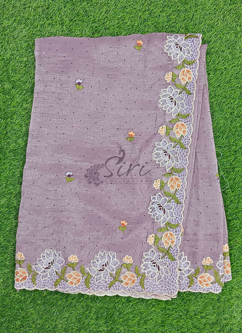 Lovely Designer Crush Saree in Scallop Border