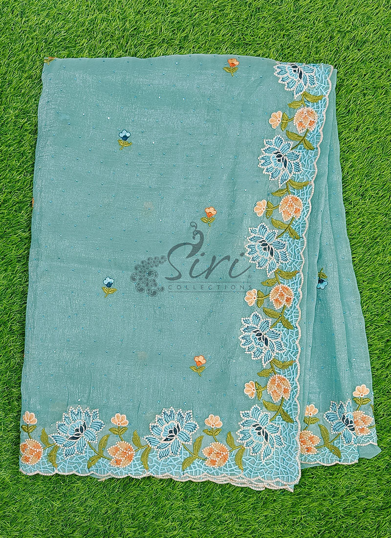 Lovely Designer Crush Saree in Scallop Border