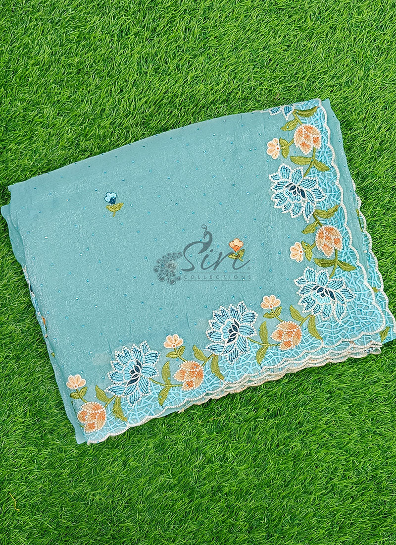 Lovely Designer Crush Saree in Scallop Border