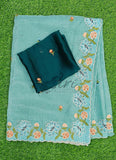 Lovely Designer Crush Saree in Scallop Border