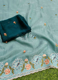 Lovely Designer Crush Saree in Scallop Border