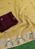 Lovely Designer Crush Saree in Scallop Border