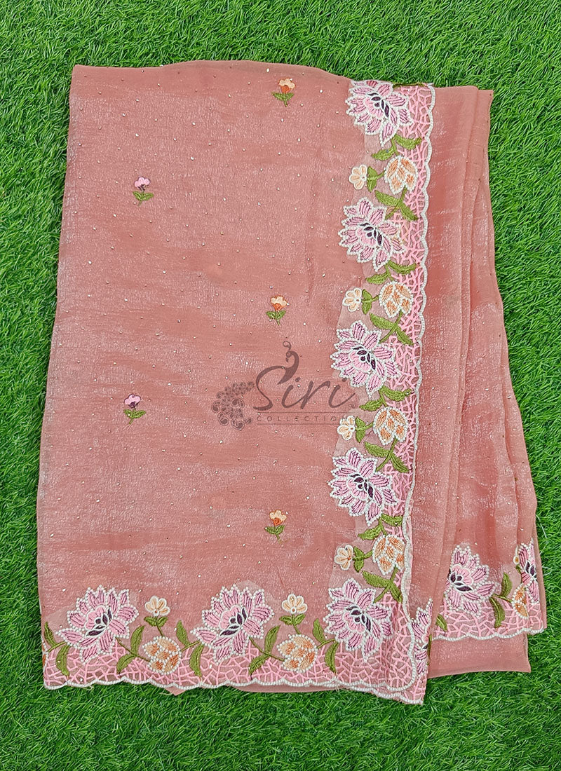 Lovely Designer Crush Saree in Scallop Border