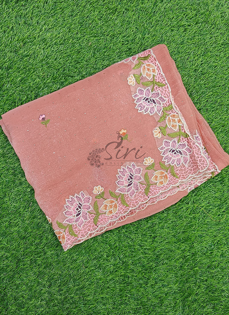 Lovely Designer Crush Saree in Scallop Border