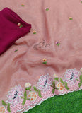 Lovely Designer Crush Saree in Scallop Border