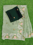 Lovely Designer Crush Saree in Scallop Border
