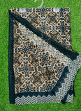 Lovely Metal Georgette Saree in Scallop Border