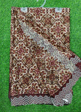 Lovely Metal Georgette Saree in Scallop Border
