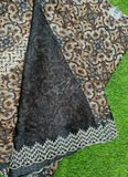 Lovely Metal Georgette Saree in Scallop Border