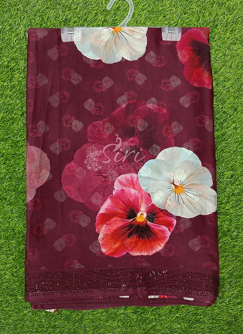 Beautiful Designer Digital Print Georgette Saree