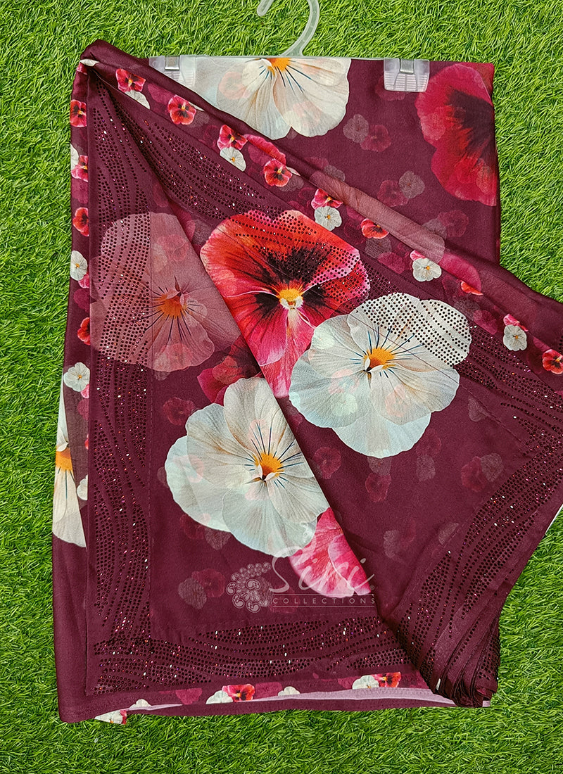 Beautiful Designer Digital Print Georgette Saree