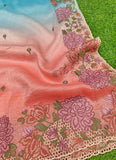 Beautiful Shaded Designer Crush Saree