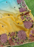 Beautiful Shaded Designer Crush Saree