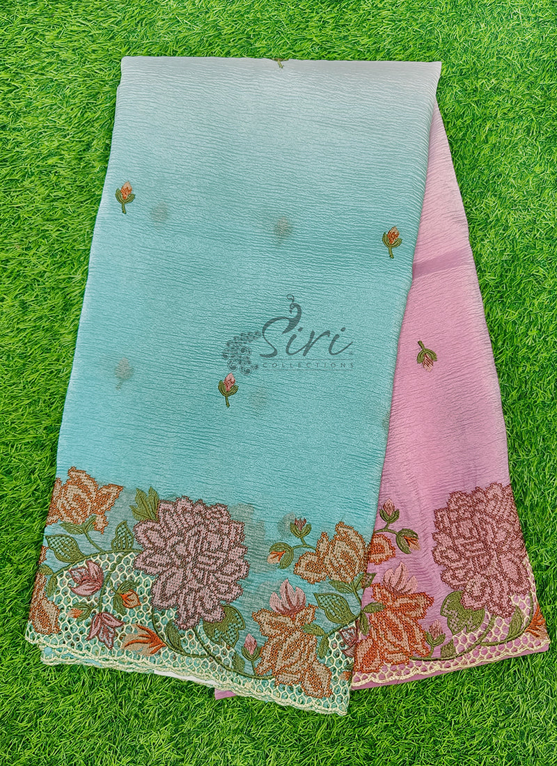 Beautiful Shaded Designer Crush Saree