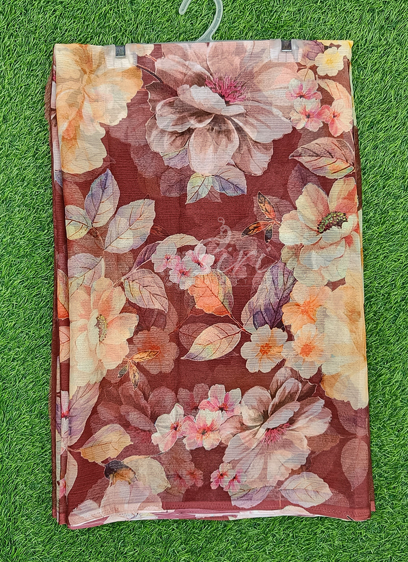 Latest Digital Print Nara Chiffon Saree with Blouse