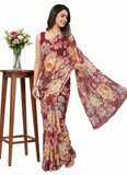 Latest Digital Print Nara Chiffon Saree with Blouse